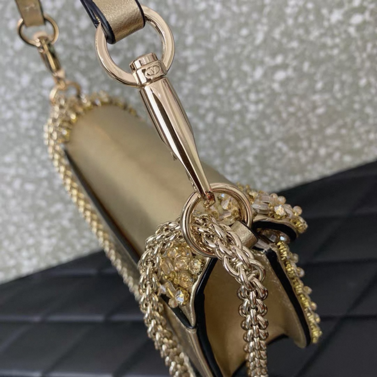 Valentino Garavani Small Locò Embellished Shoulder Bag - image 4
