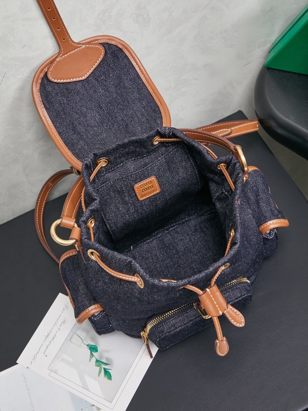 MIUMIU Canvas and leather backpack - image 6