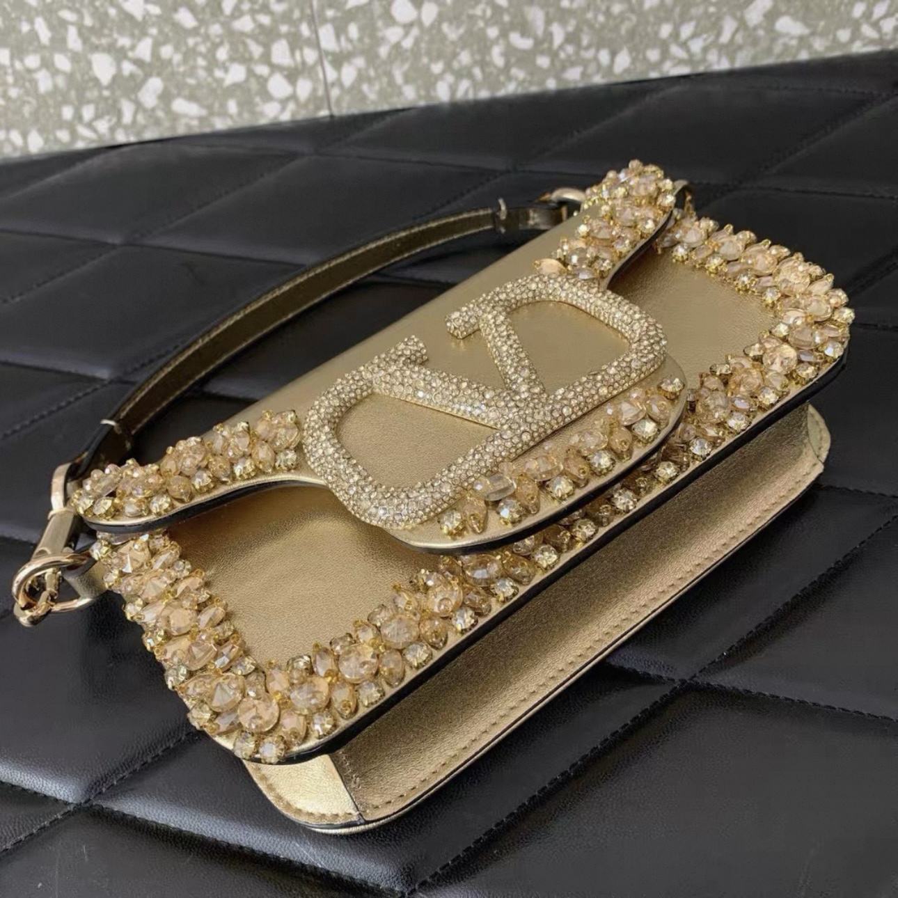 Valentino Garavani Small Locò Embellished Shoulder Bag - image 7
