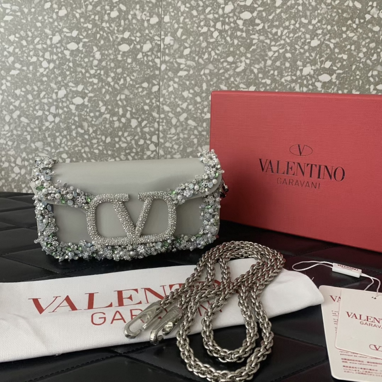 Valentino Garavani Small Locò Embellished Shoulder Bag - image 11