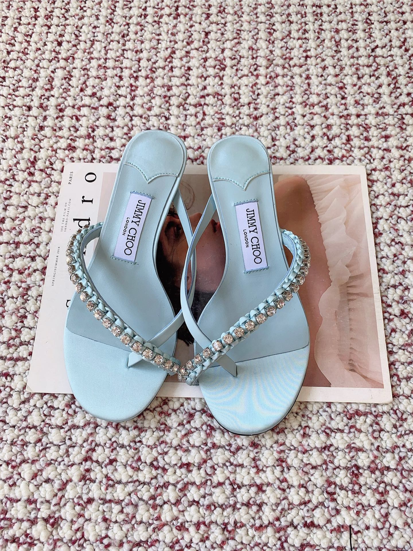 JIMMY CHOO Crystal-Embellished Heeled Mules - image 2