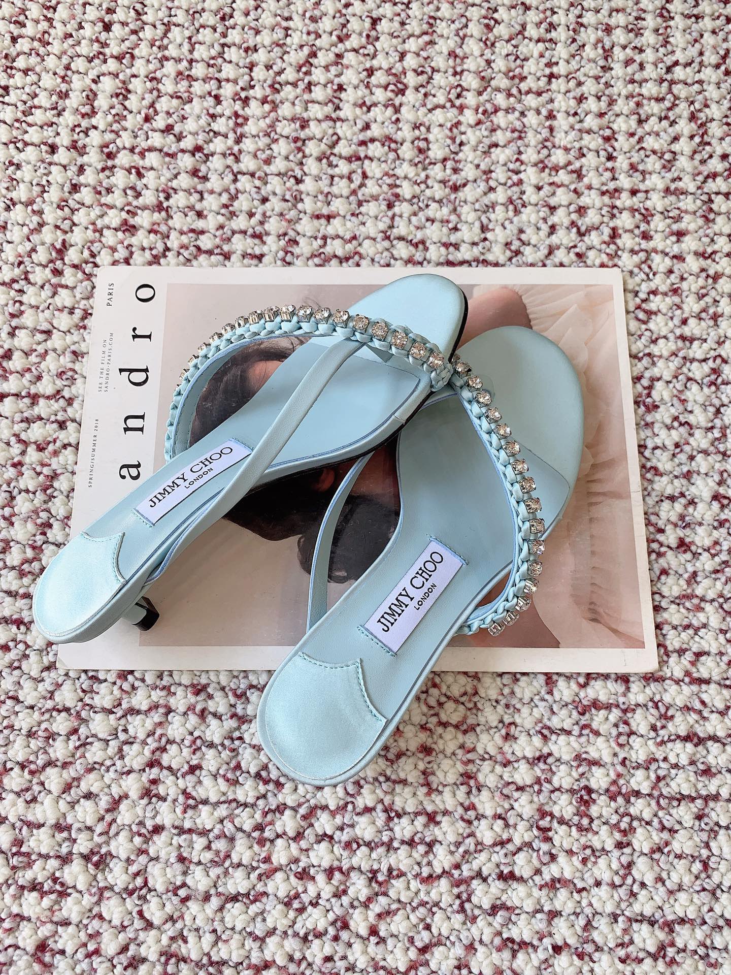 JIMMY CHOO Crystal-Embellished Heeled Mules - image 4