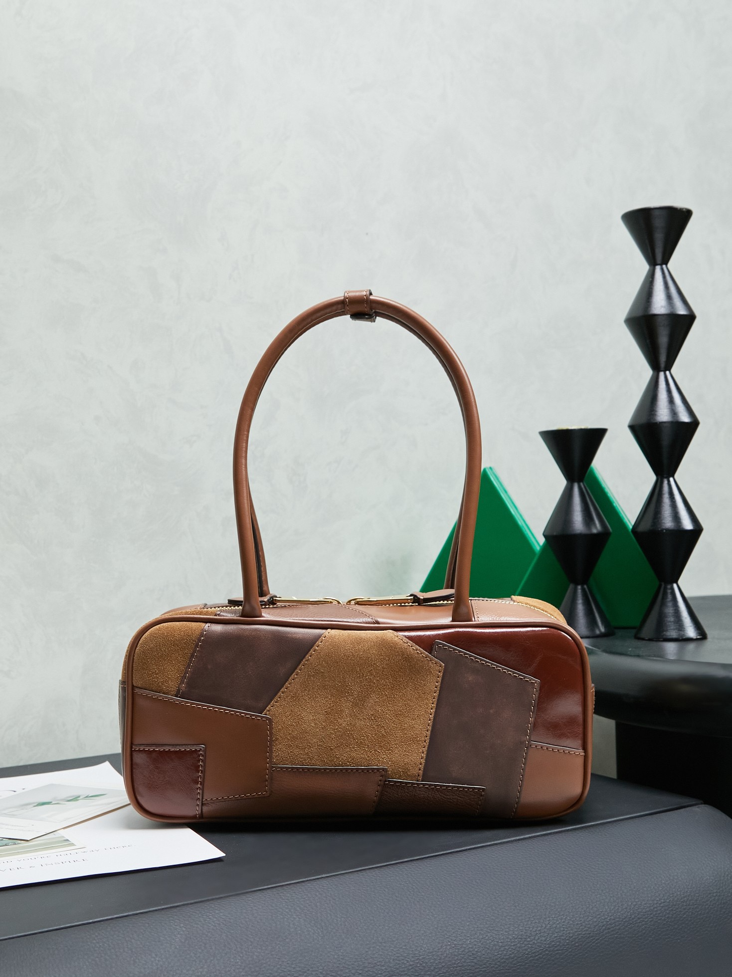 MIUMIU Beau leather patchwork bag - image 3