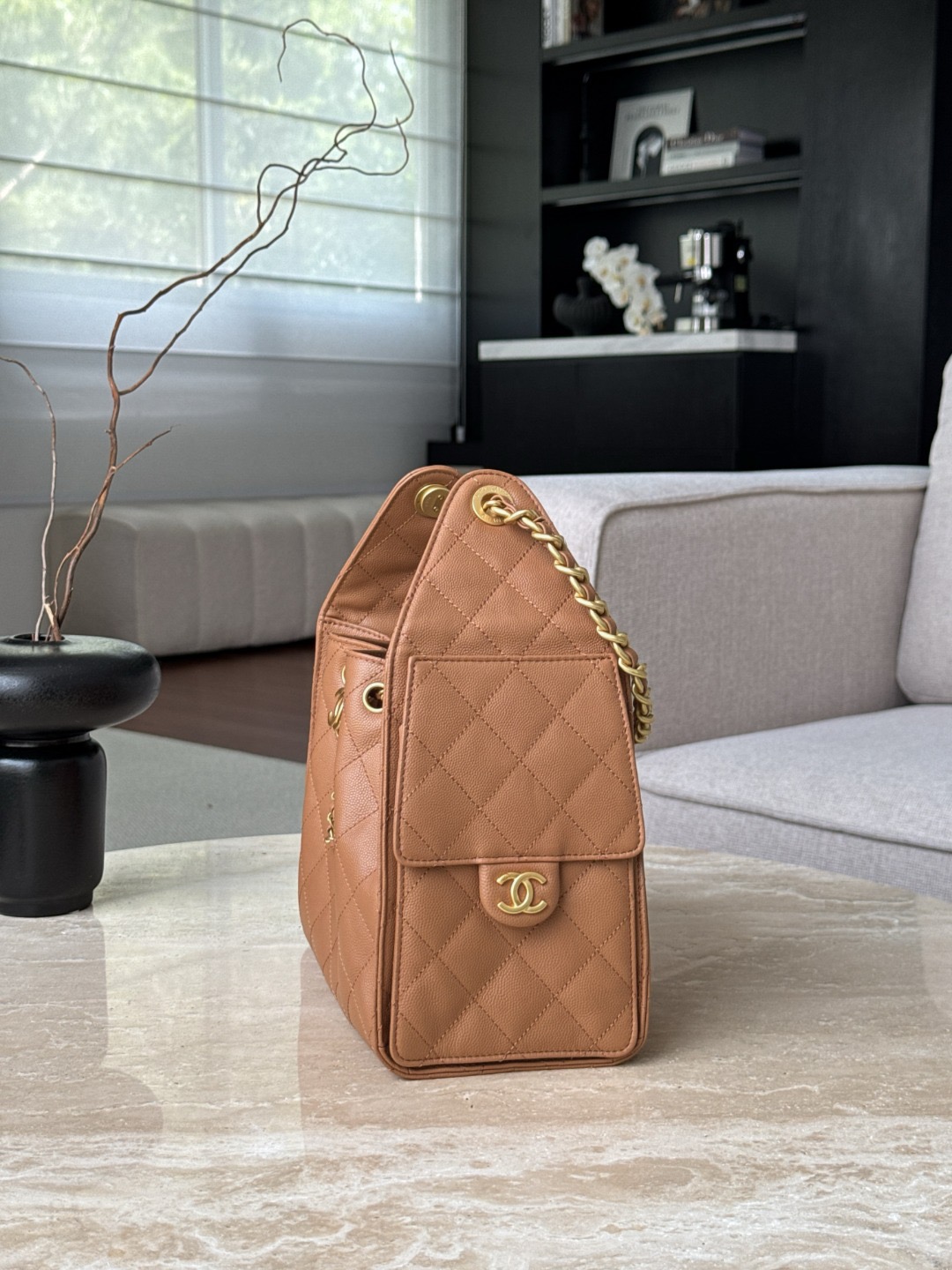 CHANEL 25Bag Caviar leather In Caramel - image 4