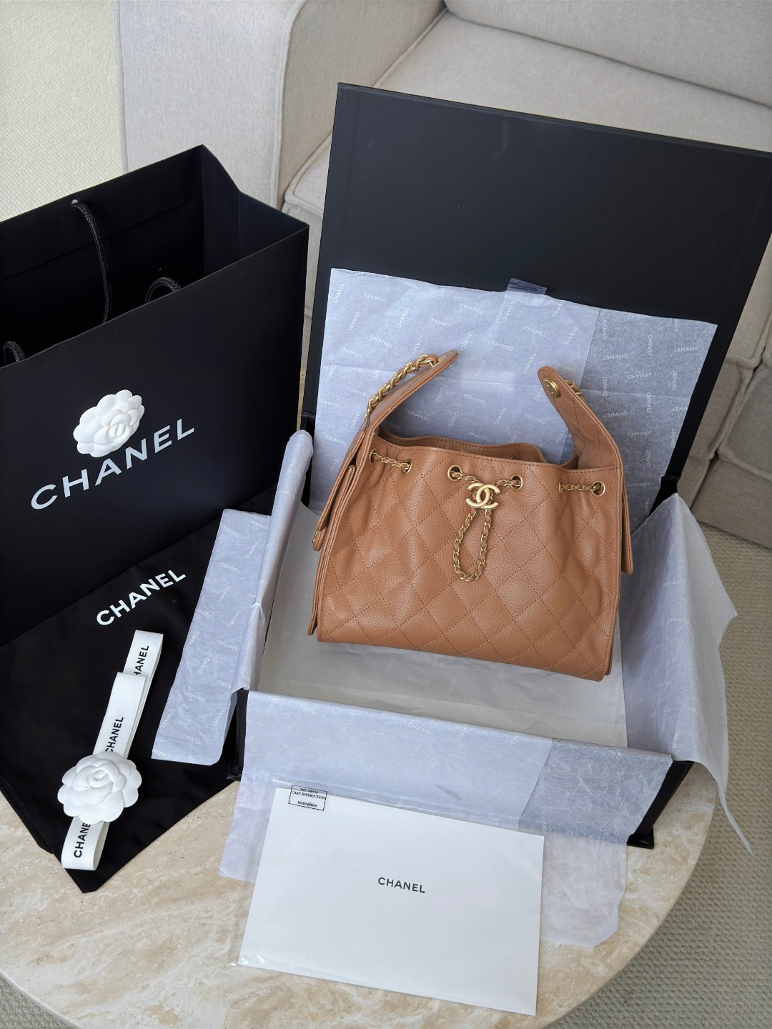 CHANEL 25Bag Caviar leather In Caramel - image 10