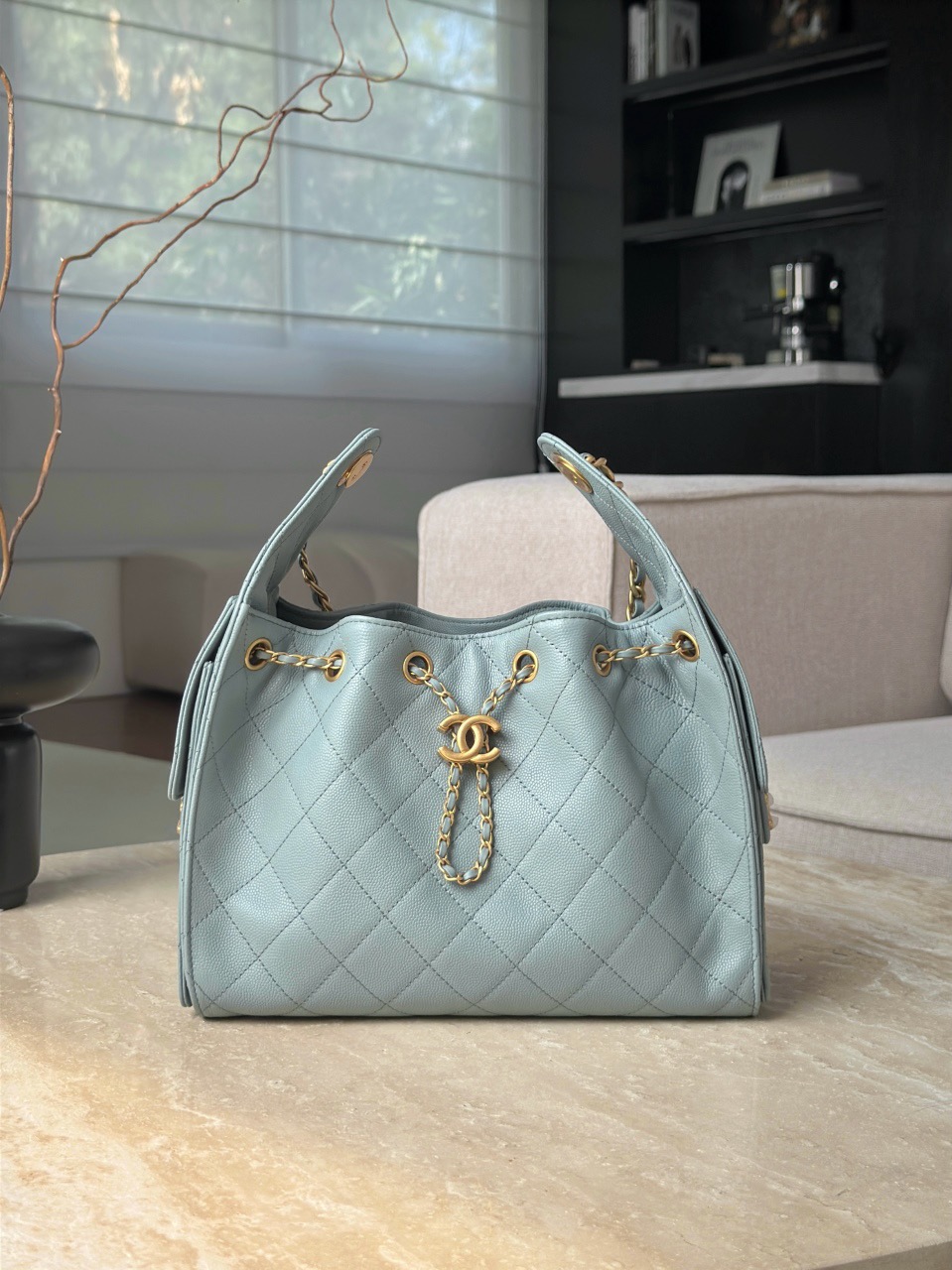 CHANEL 25Bag Caviar leather Small In Dusty Blue - image 2