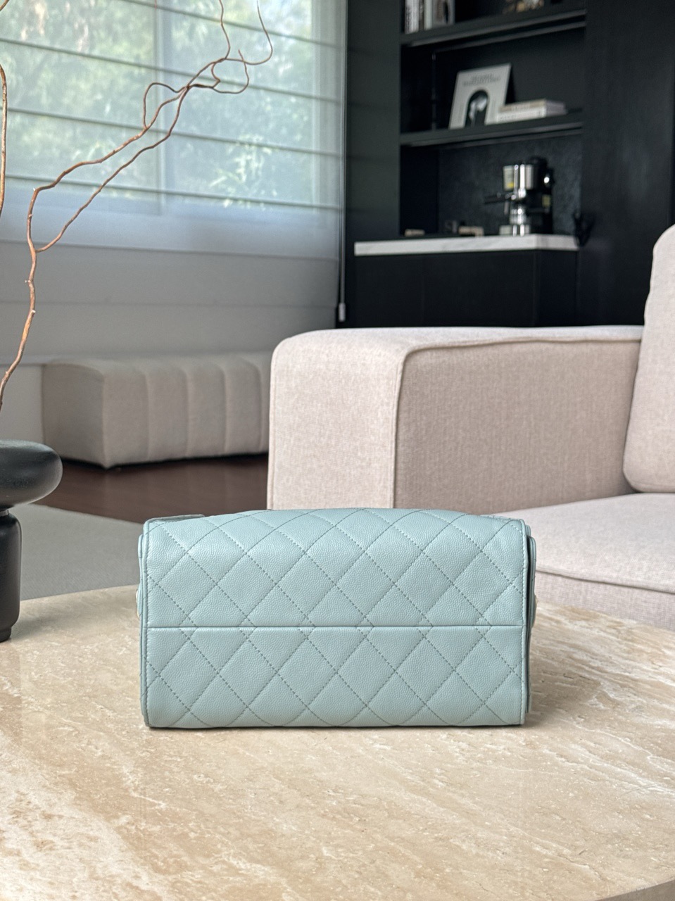 CHANEL 25Bag Caviar leather Small In Dusty Blue - image 5