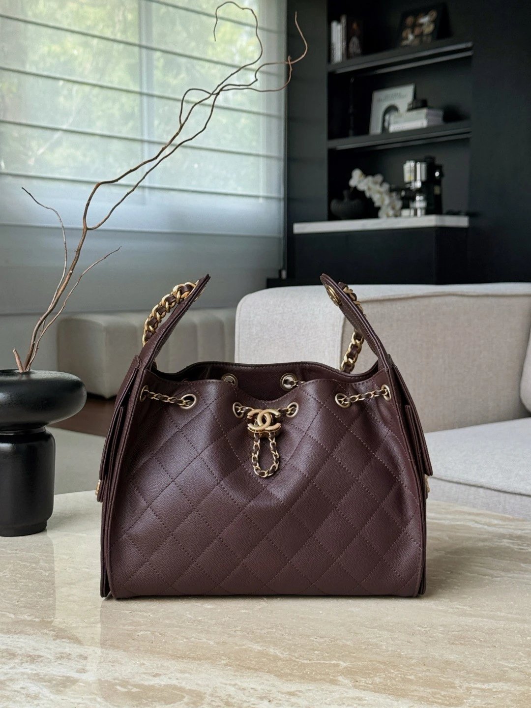 CHANEL 25Bag Caviar leather In Dark Brown - image 2