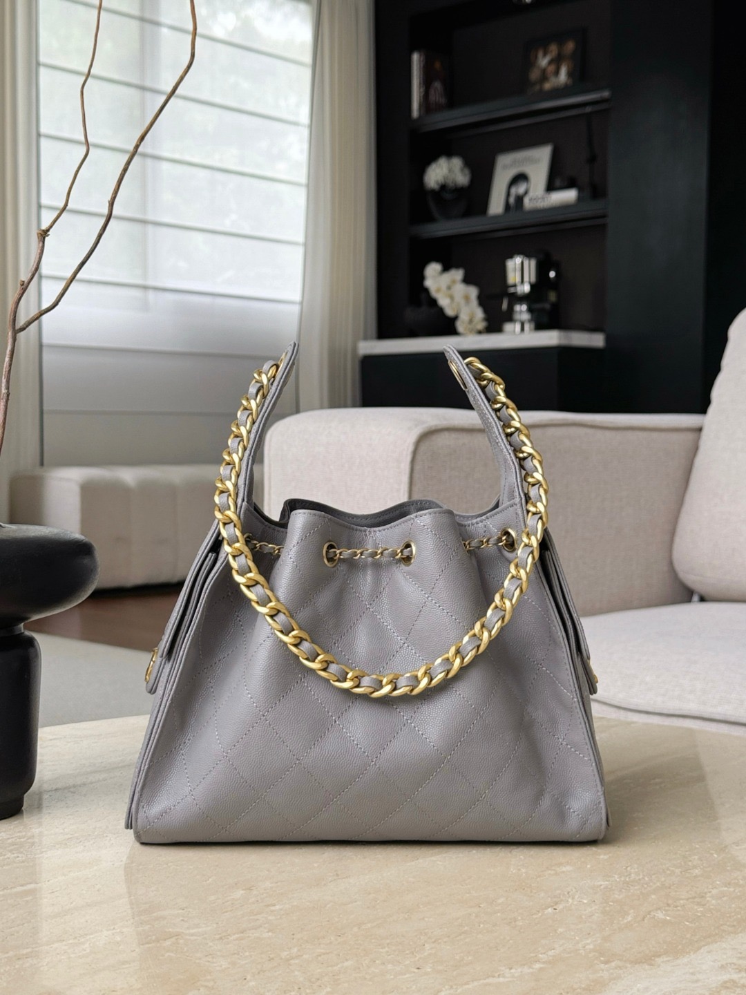 CHANEL 25Bag Caviar leather In Grey - image 3