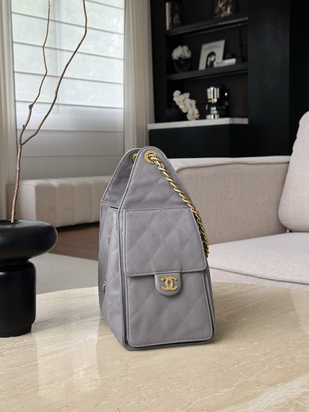 CHANEL 25Bag Caviar leather In Grey - image 4
