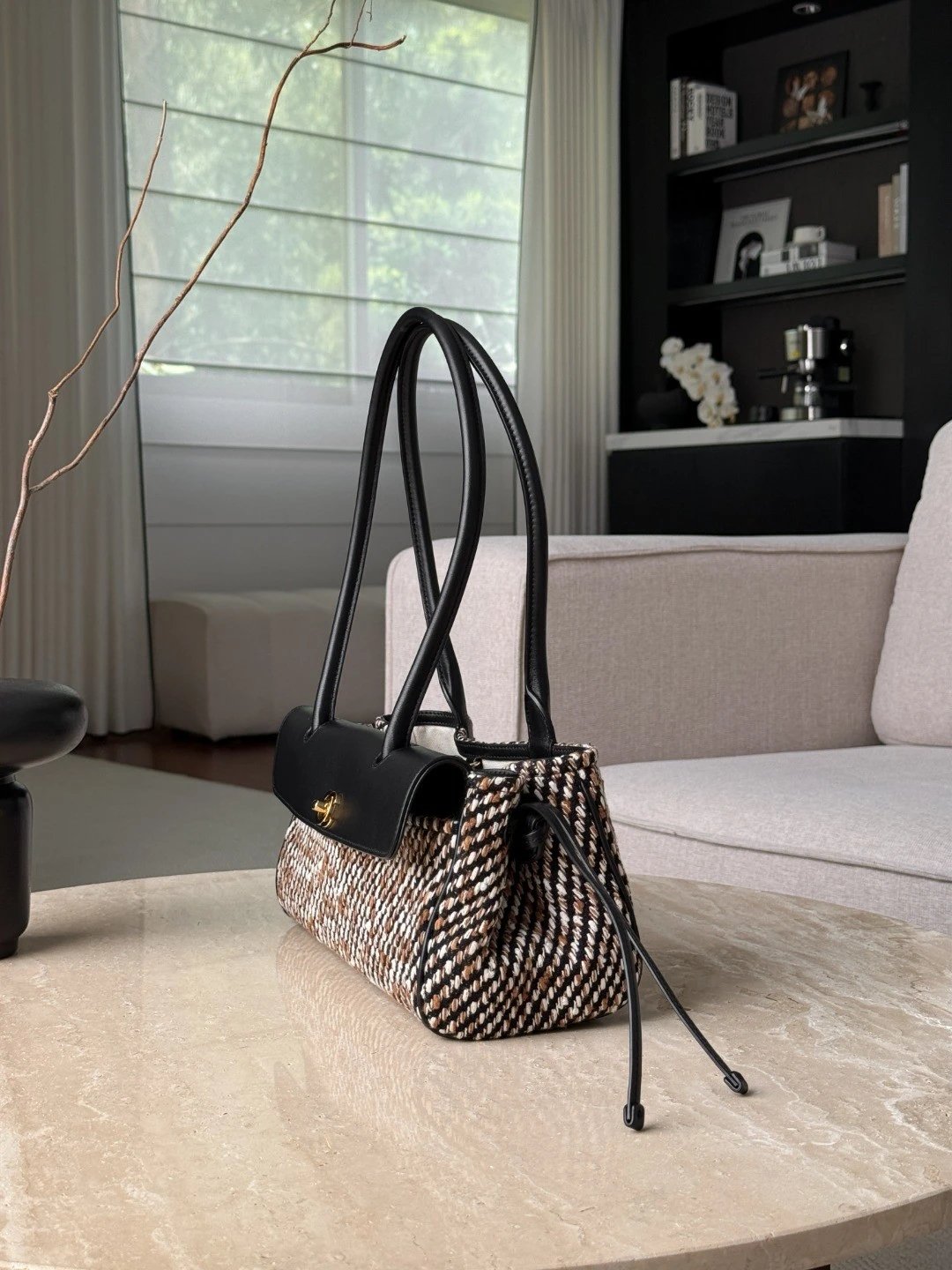 CHANEL Small Shopping Bag Tweed Calfskin - image 4