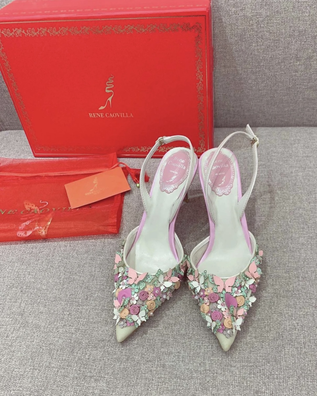 RENE  CAOVILLA flower purple heel - image 17