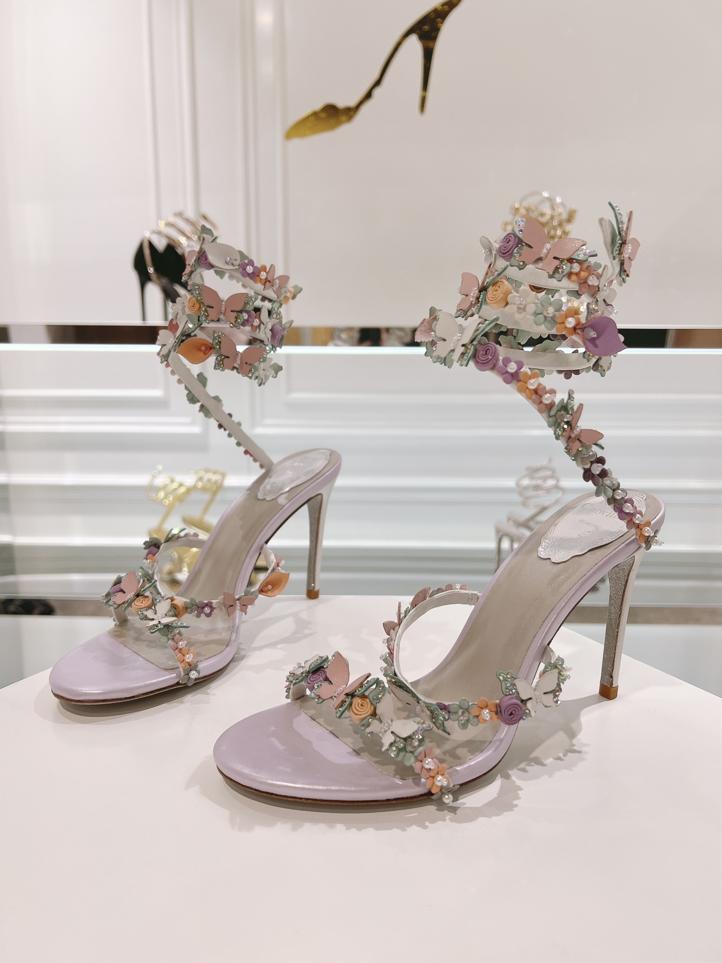 RENE  CAOVILLA flower purple heel - image 3