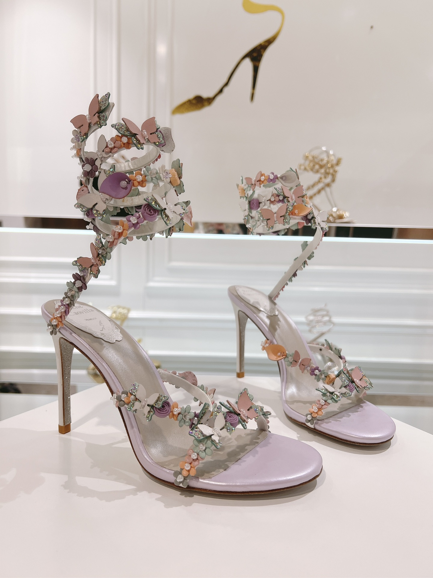 RENE  CAOVILLA flower purple heel - image 4