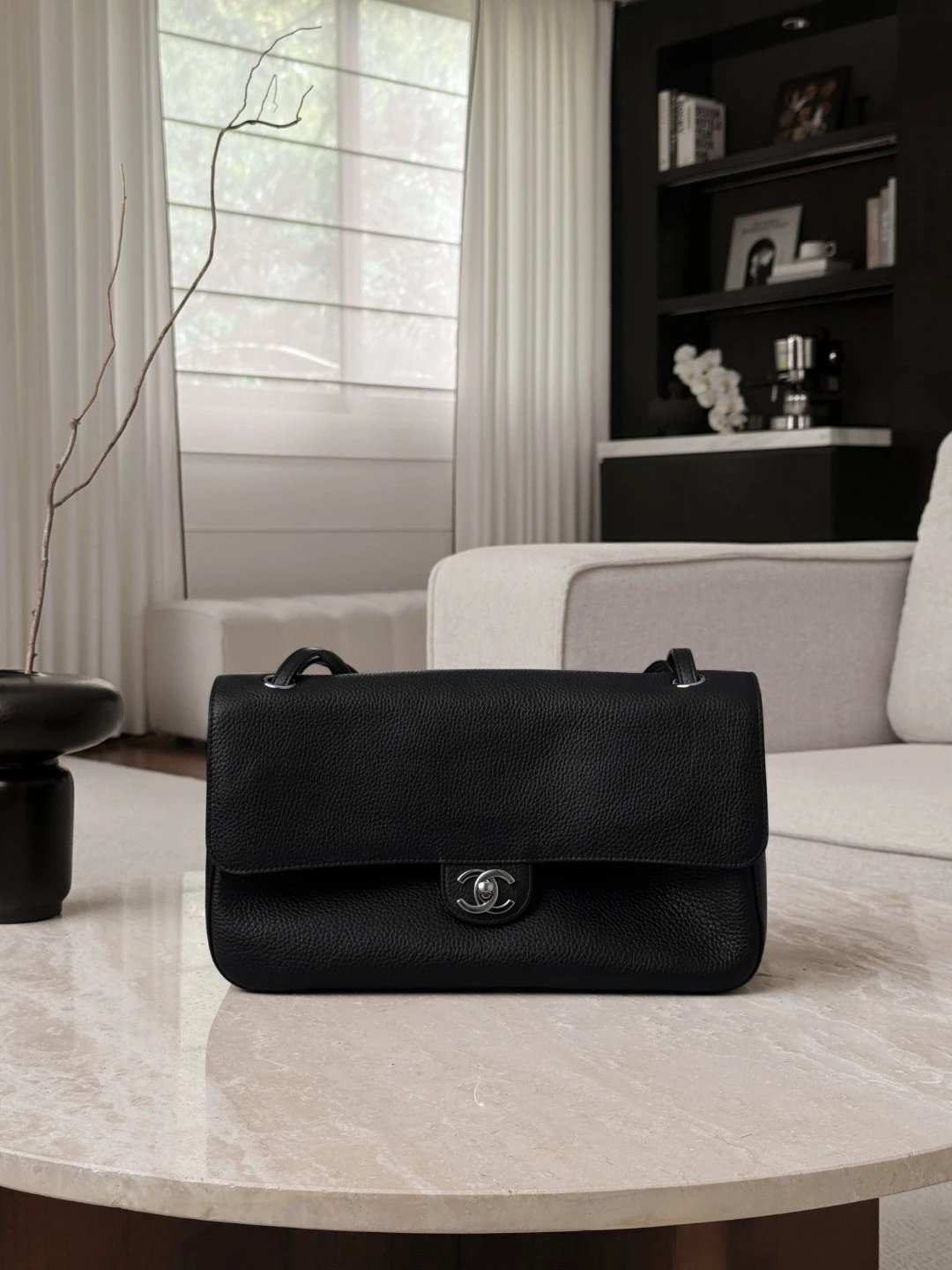 CHANEL Maxi Flap Bag Grained Calfskin In Black - image 2