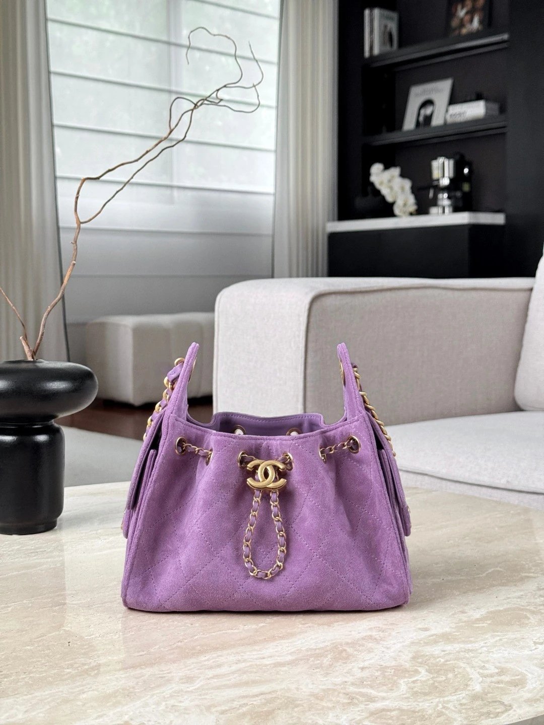 CHANEL 26C MINI Hobobag Suede - image 2