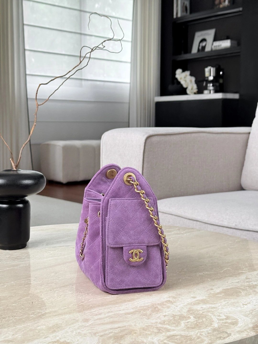 CHANEL 26C MINI Hobobag Suede - image 4