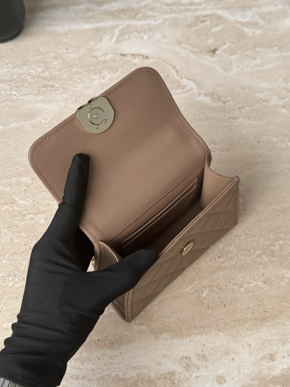 CHANEL MINI Kelly Handle Calfskin Light Gold Hardware - image 6