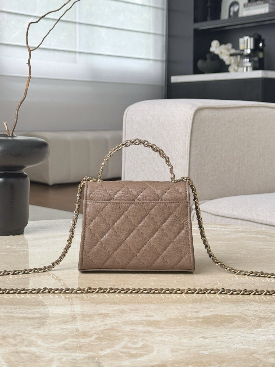CHANEL MINI Kelly Handle Calfskin Light Gold Hardware - image 3