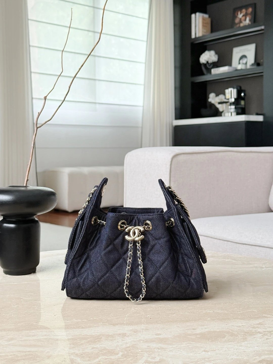 CHANEL 25bag Denim Dark Blue - image 2
