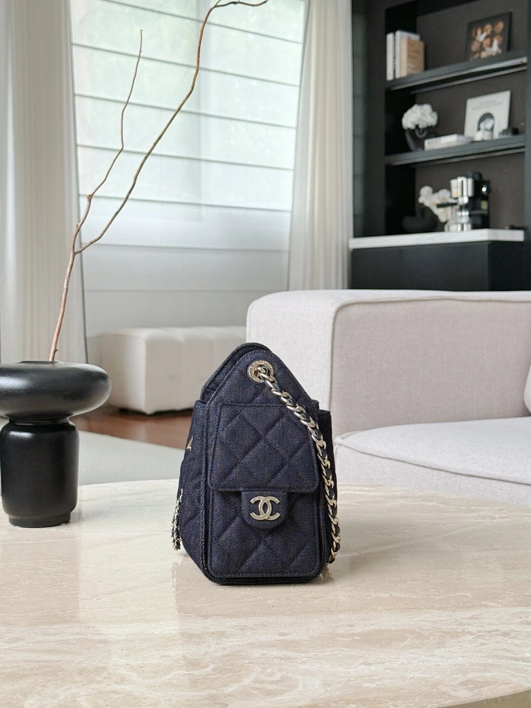 CHANEL 25bag Denim Dark Blue - image 4
