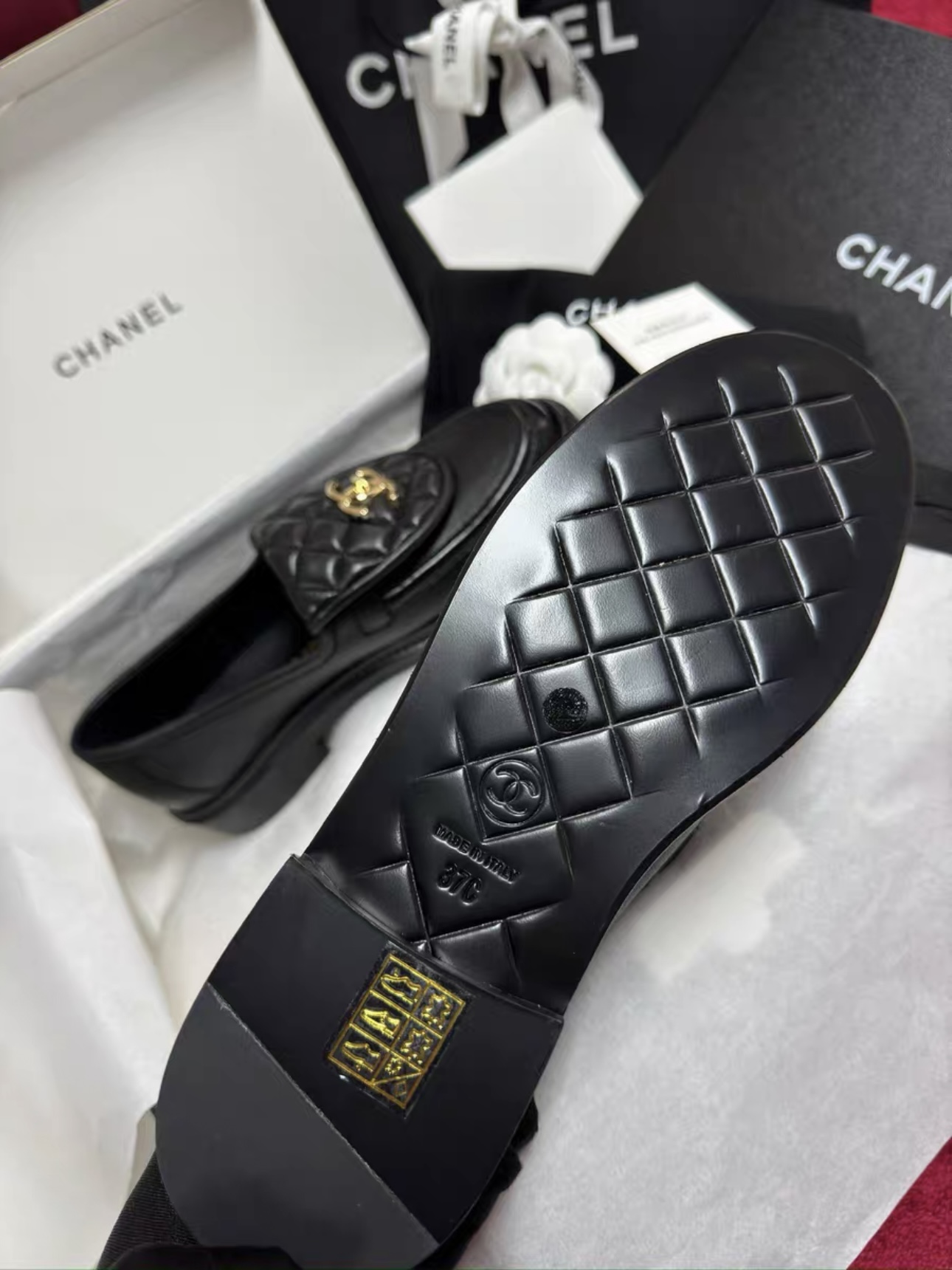 CHANEL Lambskin Quilted CC Turnlock Loafers - image 6