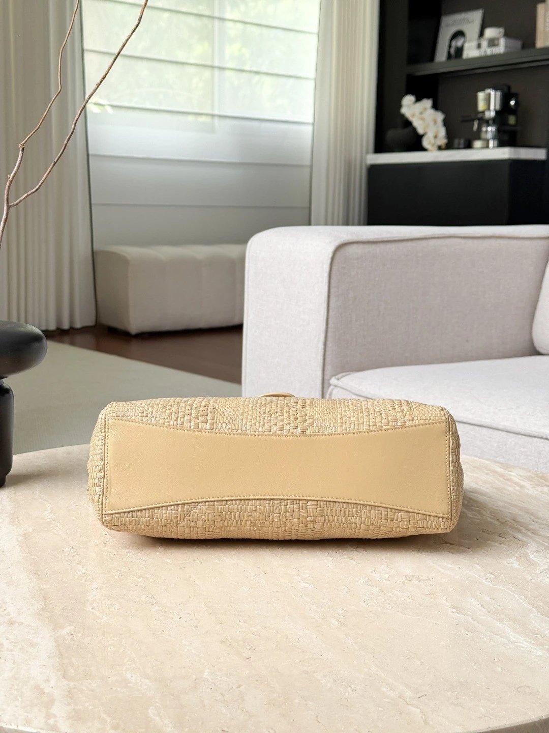 CHANEL Shopping Bag Braided Raffia Beige - image 5