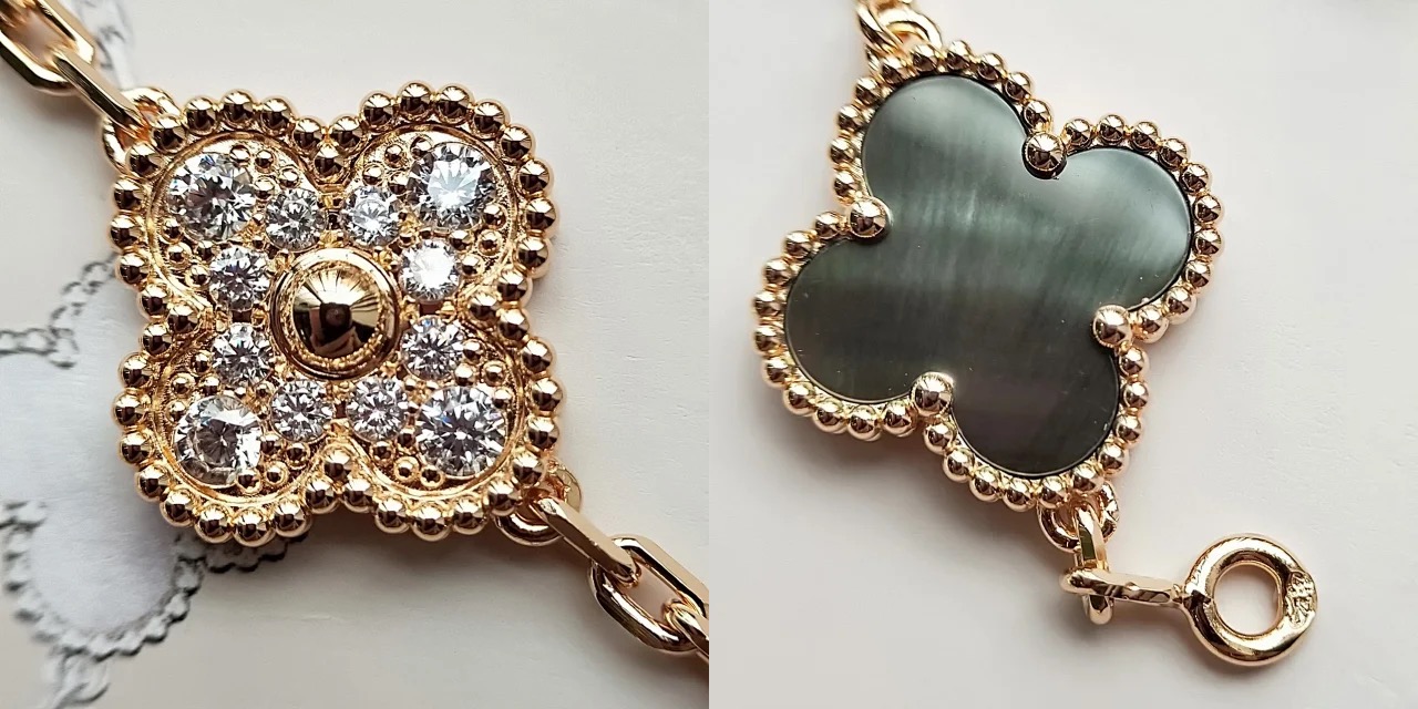 VCA Vintage Alhambra pendant- Grey mother-of-pearl - image 7