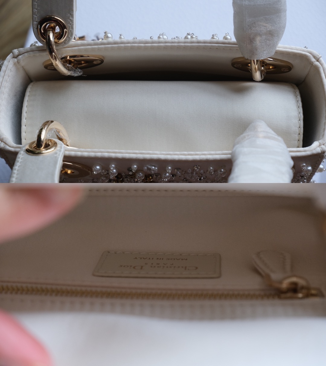 Mini Lady Dior Embroidered Snowflake embroidery with beads in Calfskin - image 12