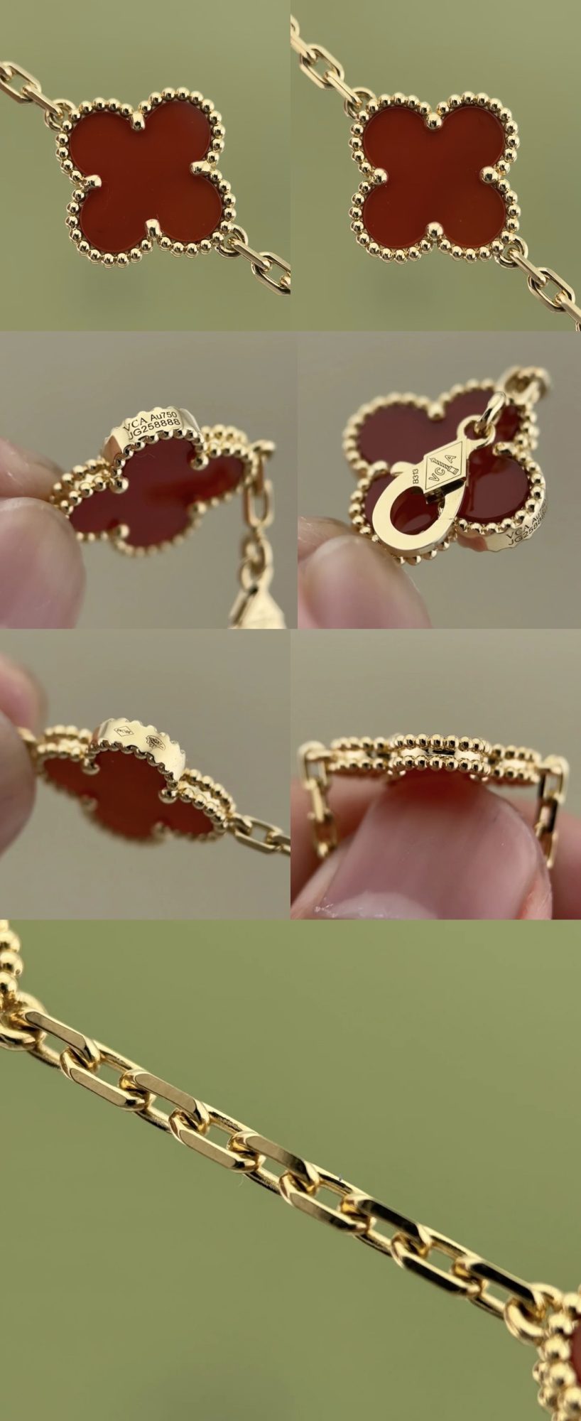 VCA Vintage Alhambra pendant- Red Carnelian - image 6