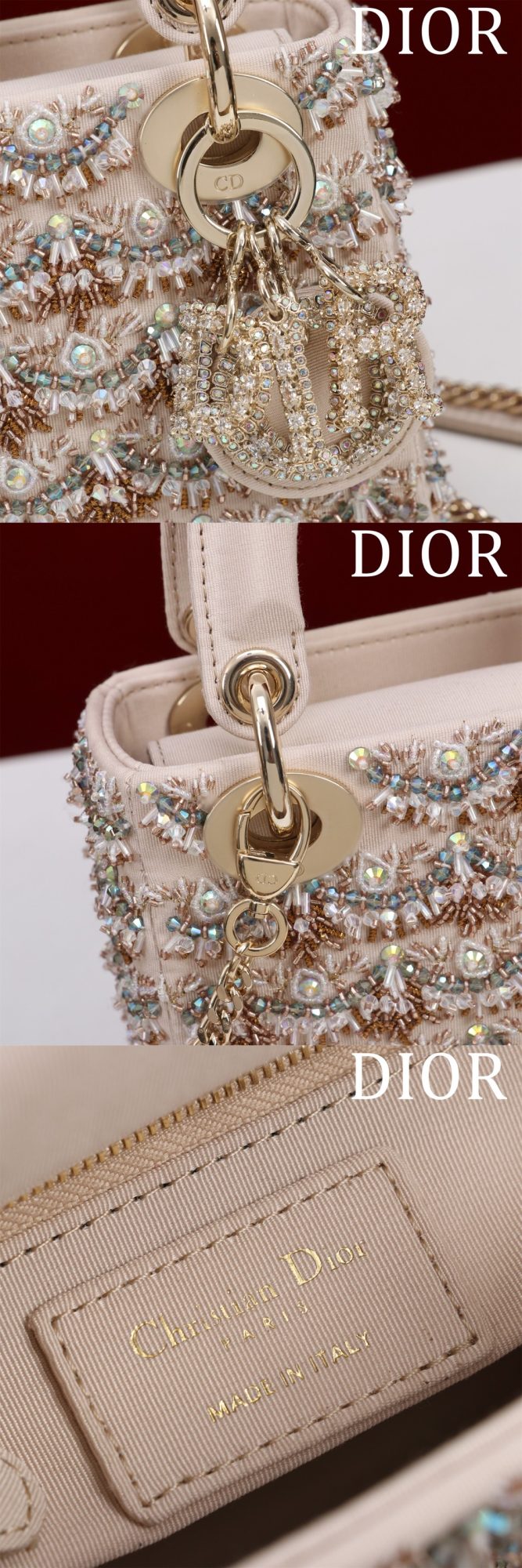 Mini Lady Dior Pavé diamond embroidery - image 8