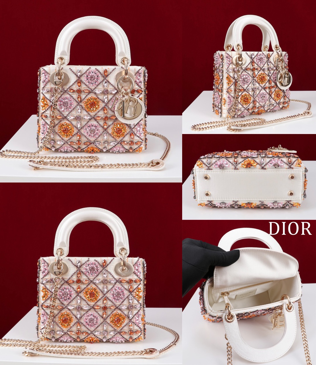DIOR lady dior-tas Flower Cannages Calfskin - image 9