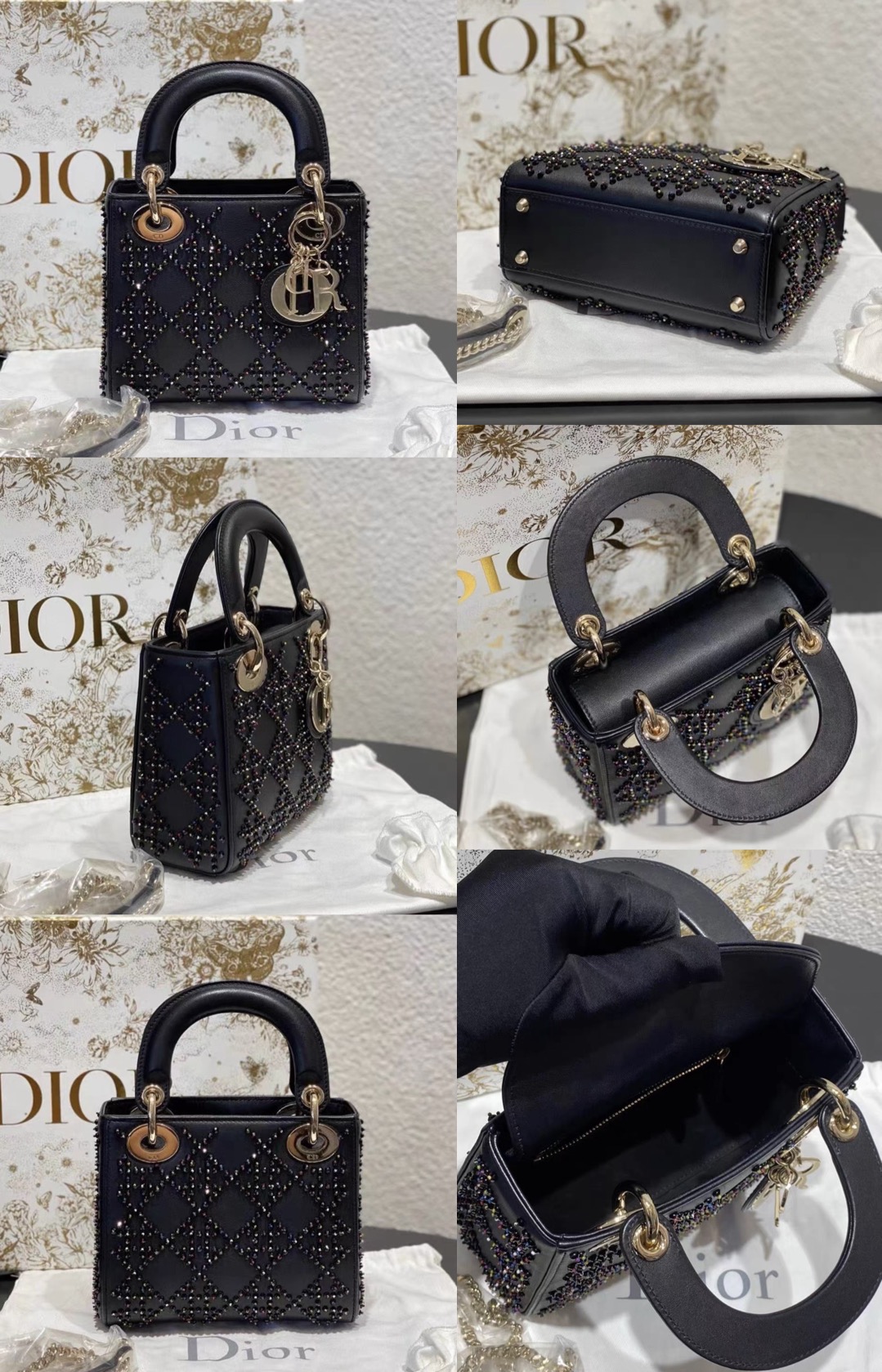 DIOR Champagne Gold Floral Design Fully Paved with Diamonds - image 10