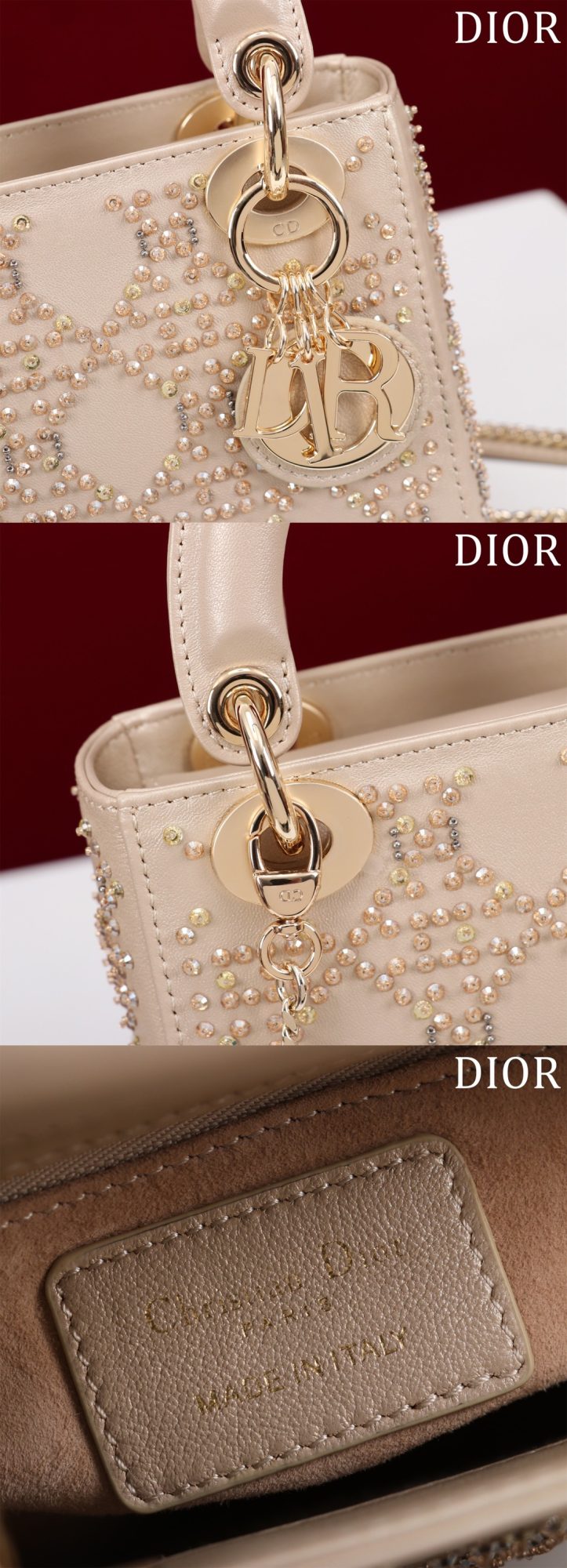 DIOR Champagne Gold Floral Design Fully Paved with Diamonds - image 9