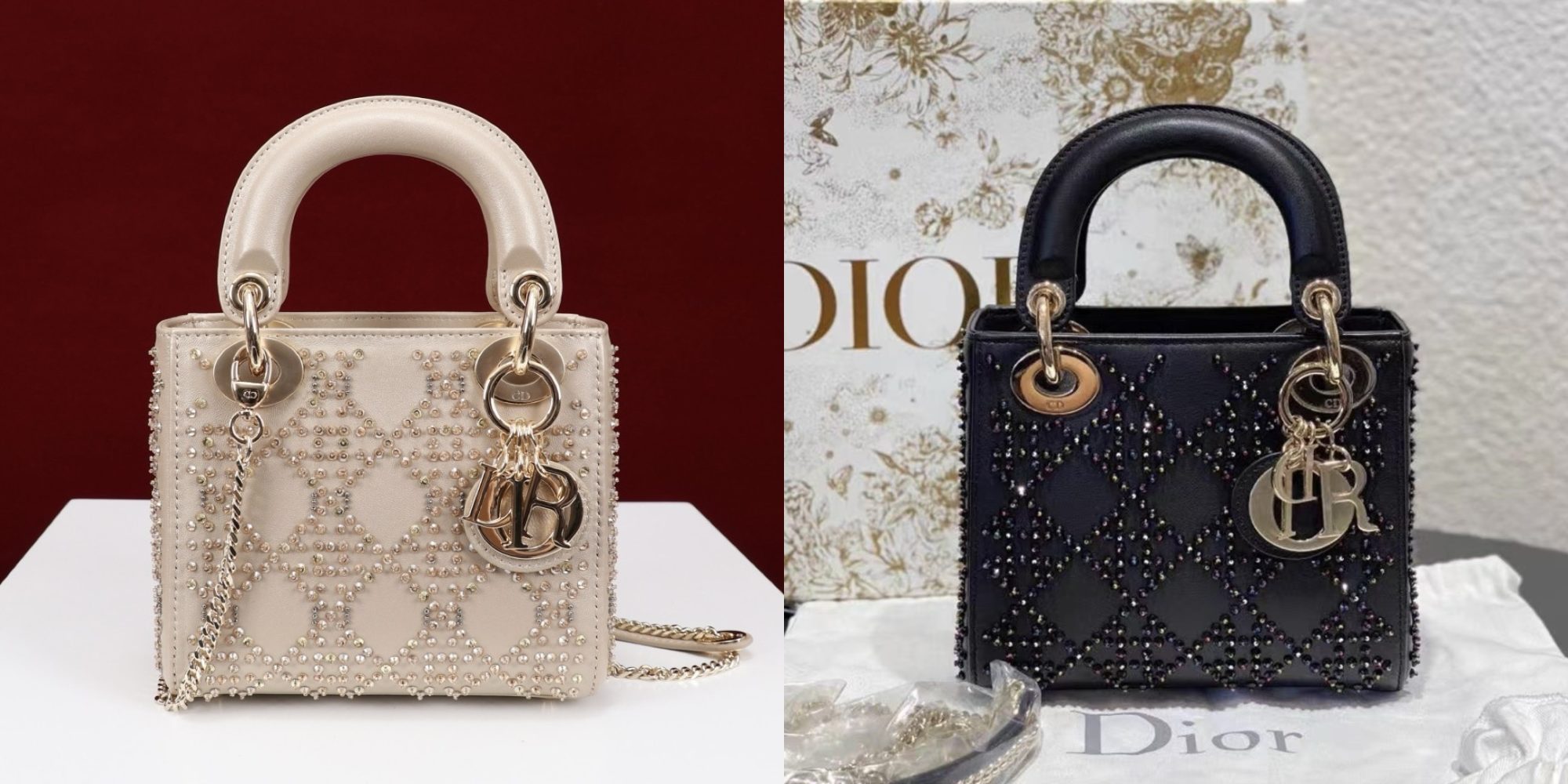 DIOR Champagne Gold Floral Design Fully Paved with Diamonds - image 8