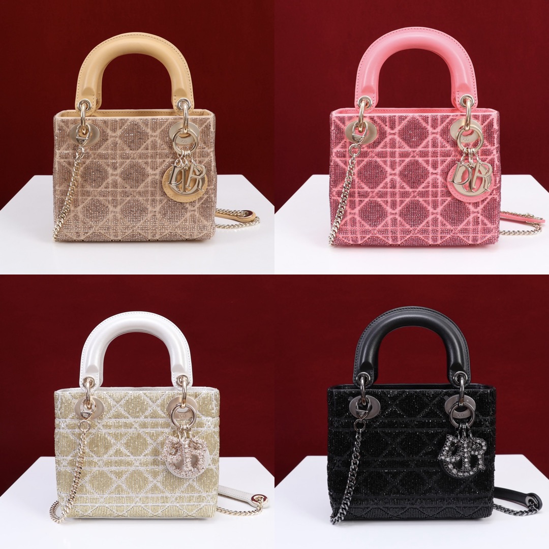 MIni Lady Dior Cotton fabric with bead embroidery - image 8