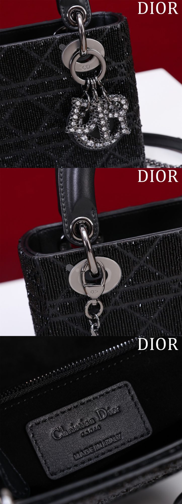 MIni Lady Dior Cotton fabric with bead embroidery - image 11
