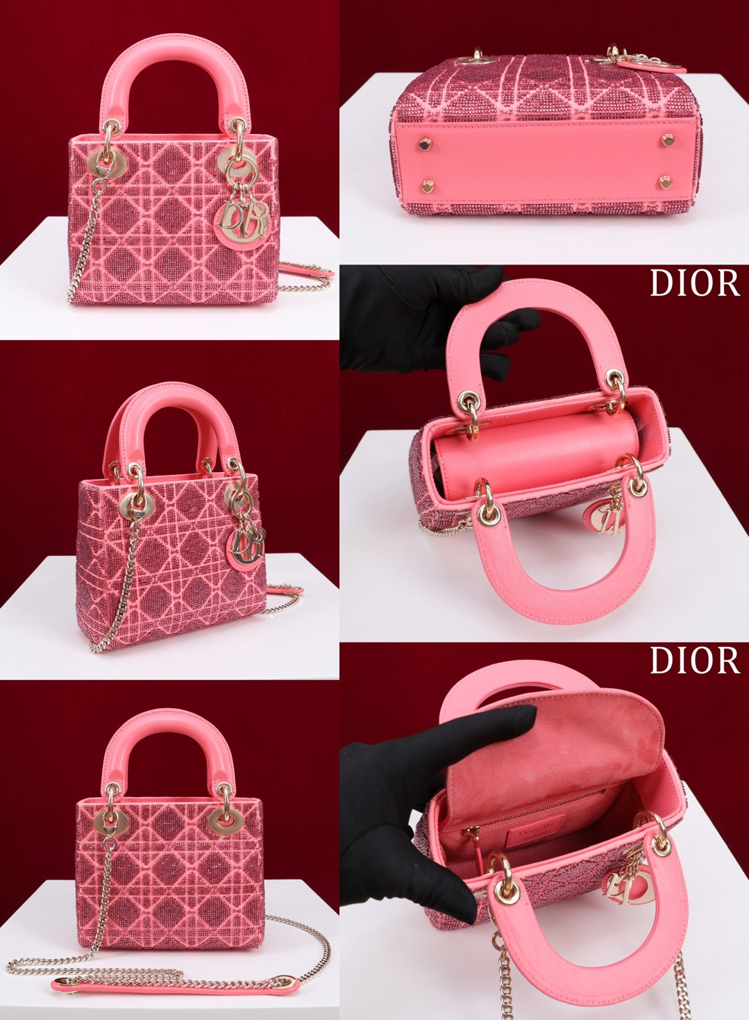 MIni Lady Dior Cotton fabric with bead embroidery - image 12
