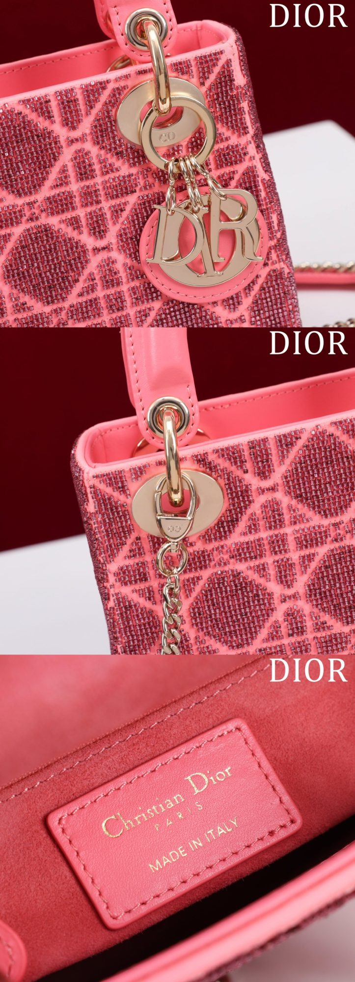 MIni Lady Dior Cotton fabric with bead embroidery - image 13