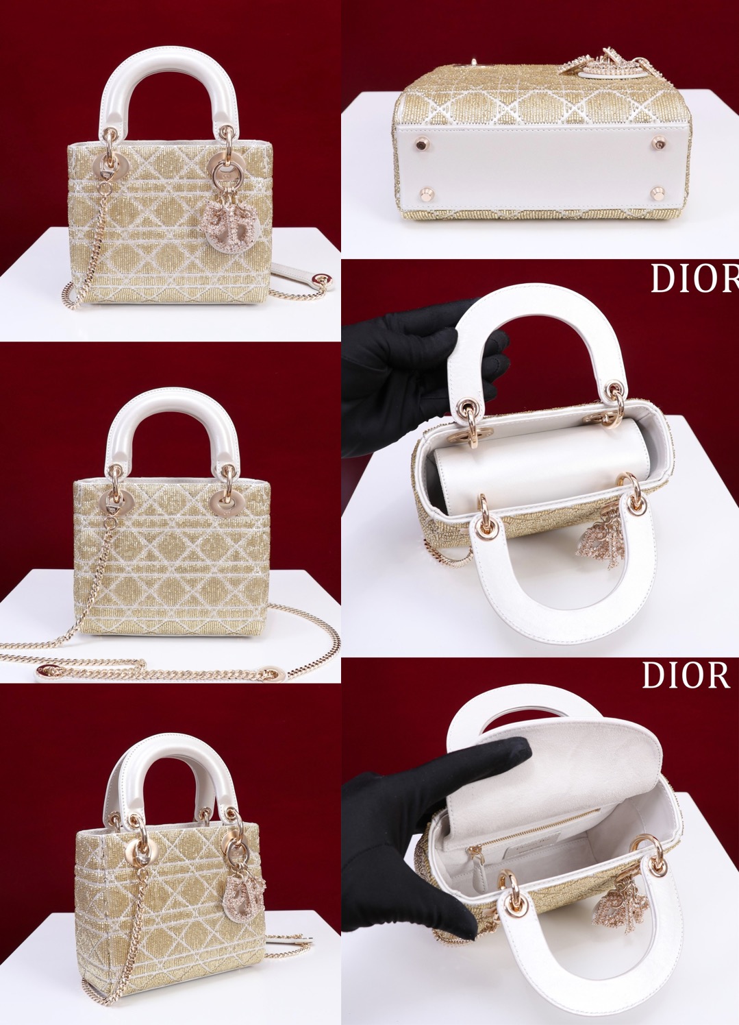 MIni Lady Dior Cotton fabric with bead embroidery - image 14