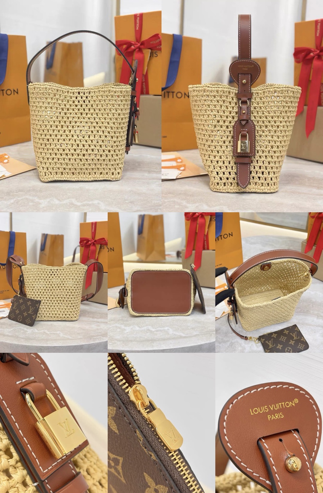 Vanity Chain Pouch-Raffia Collection - image 13