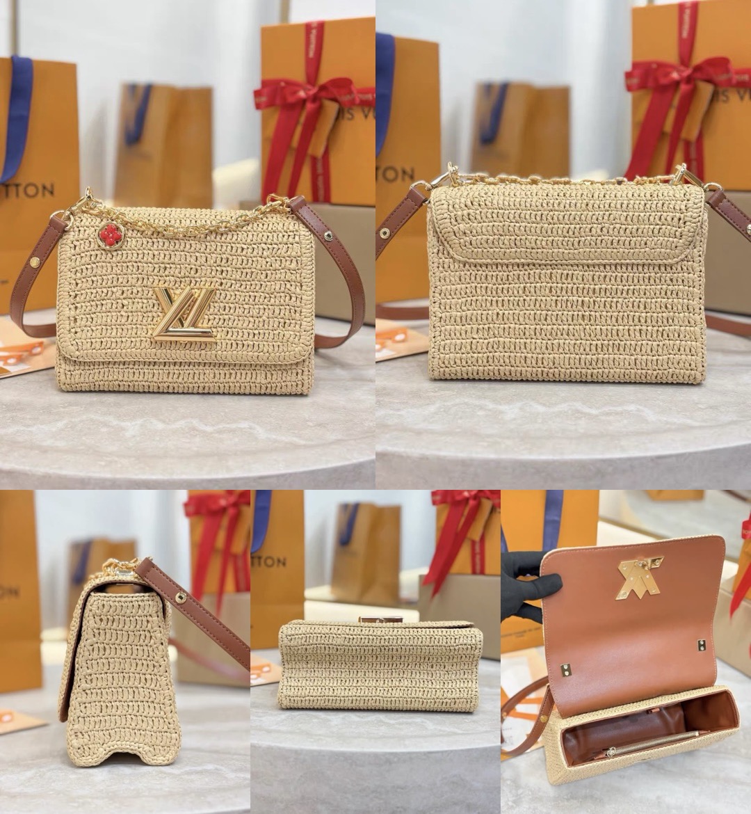 Vanity Chain Pouch-Raffia Collection - image 14