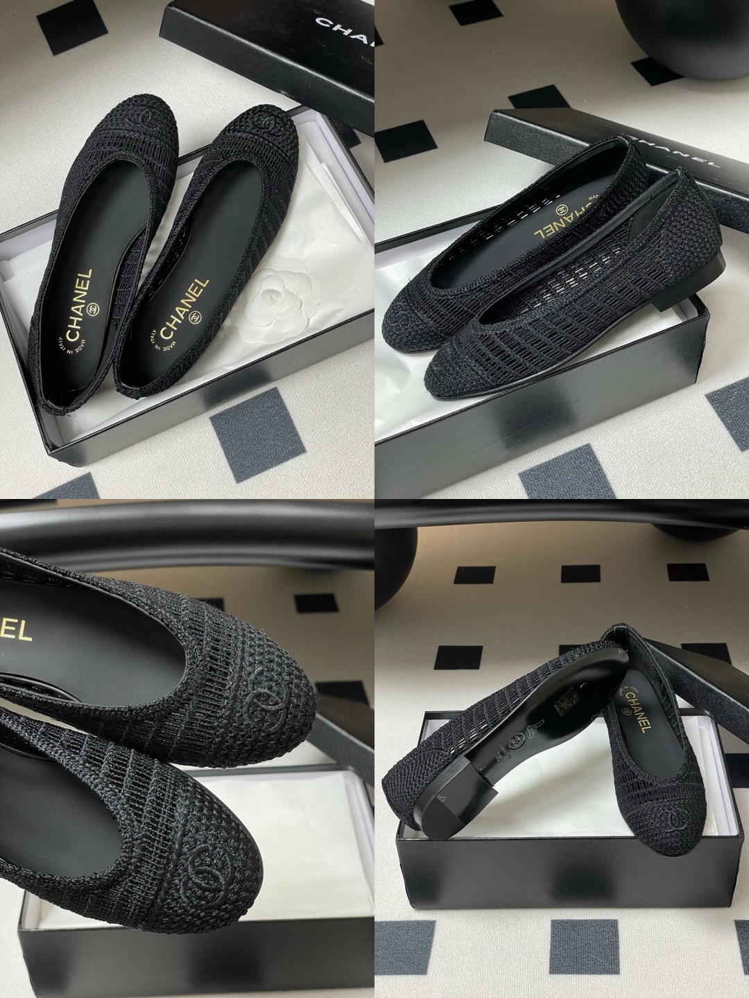 CHANEL Raffia Woven Ballet Flats - image 10