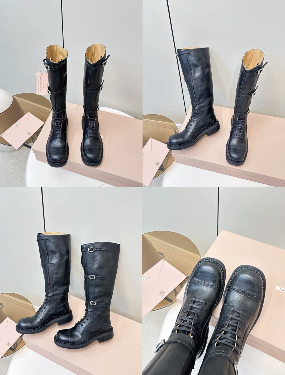 MIUMIU ace-up leather boots - image 8