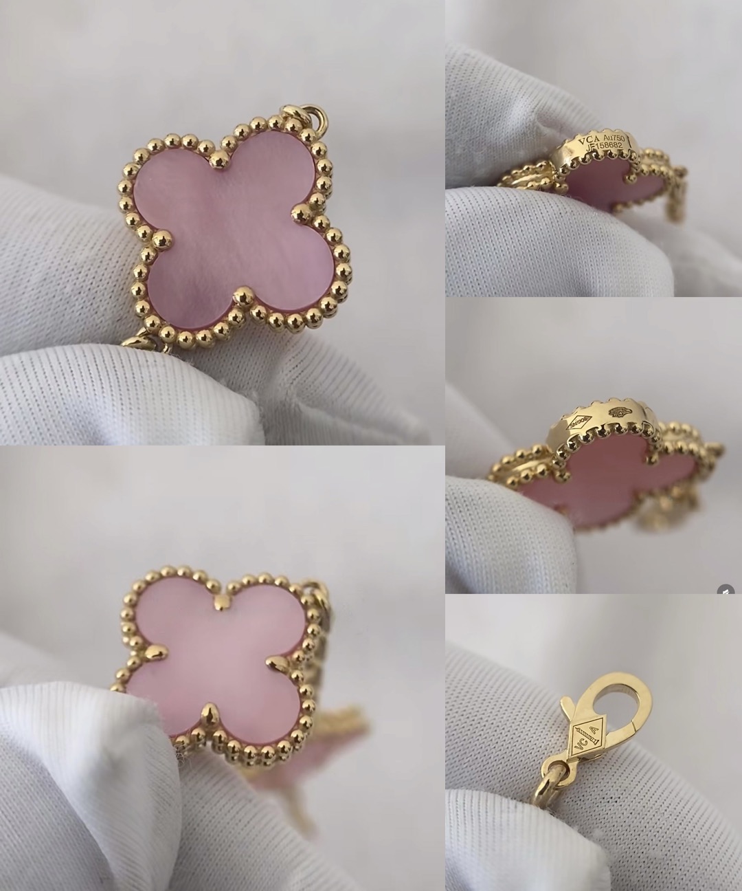 VCA Vintage Alhambra pendant-Pink mother-of-pearl - image 6