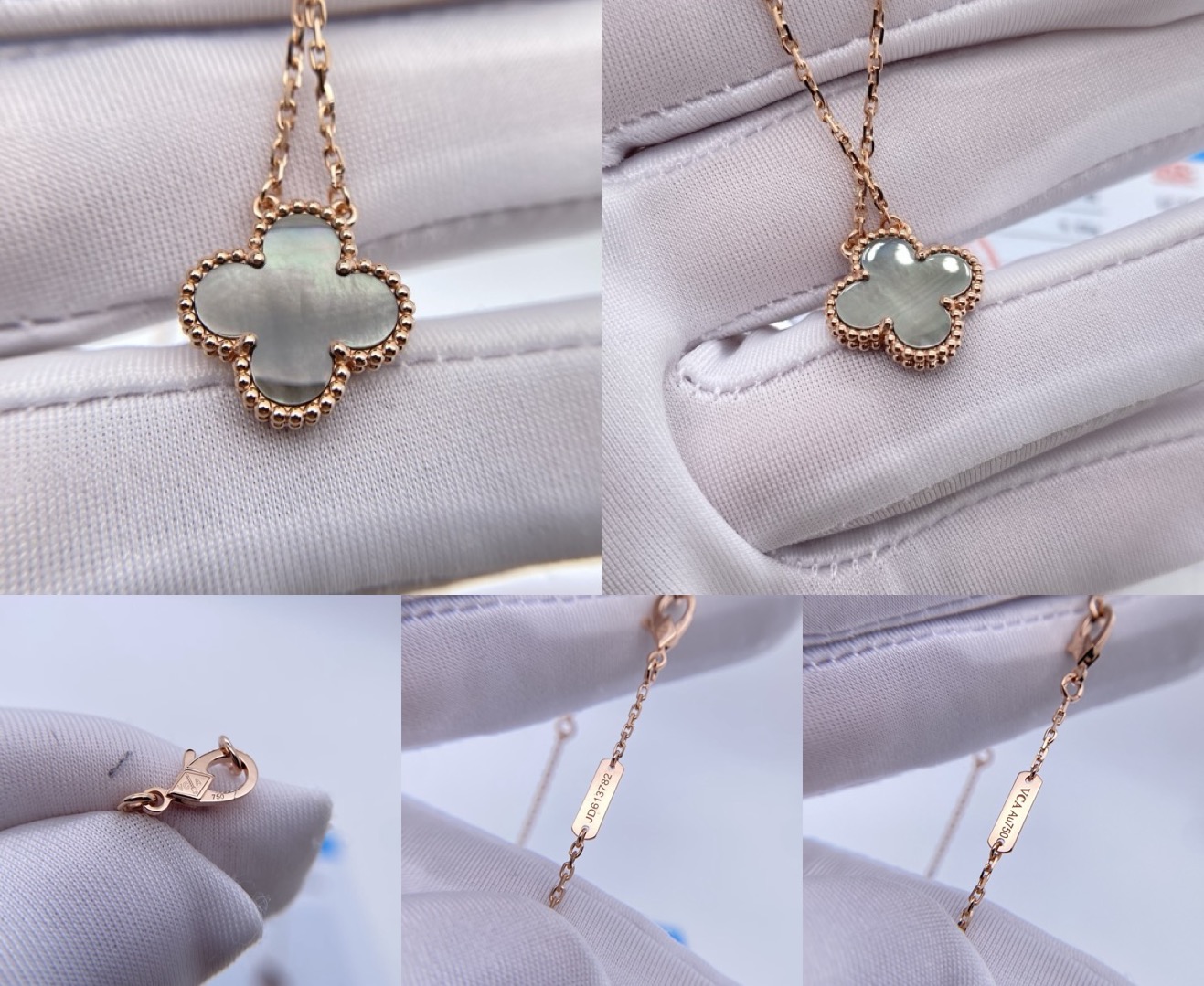 VCA Vintage Alhambra pendant- Grey mother-of-pearl - image 9