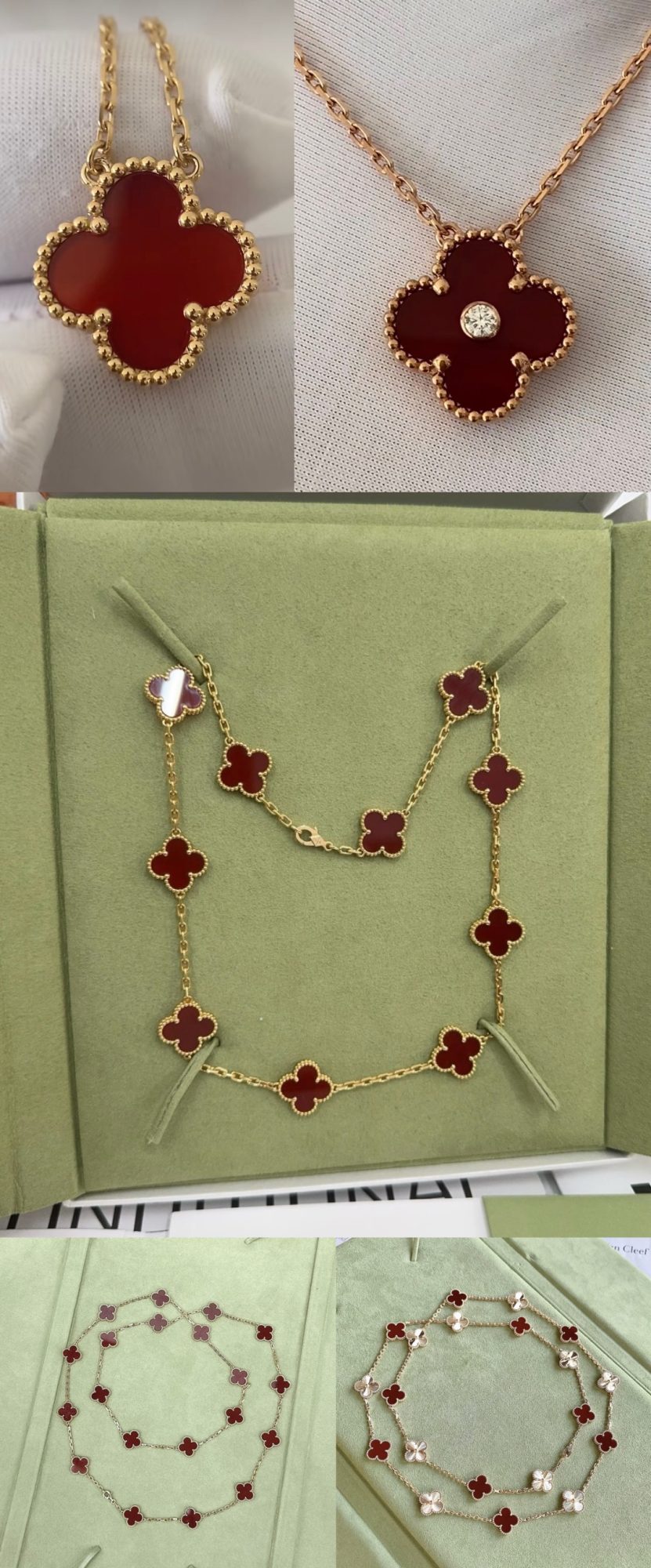 VCA Vintage Alhambra pendant- Red Carnelian - image 7