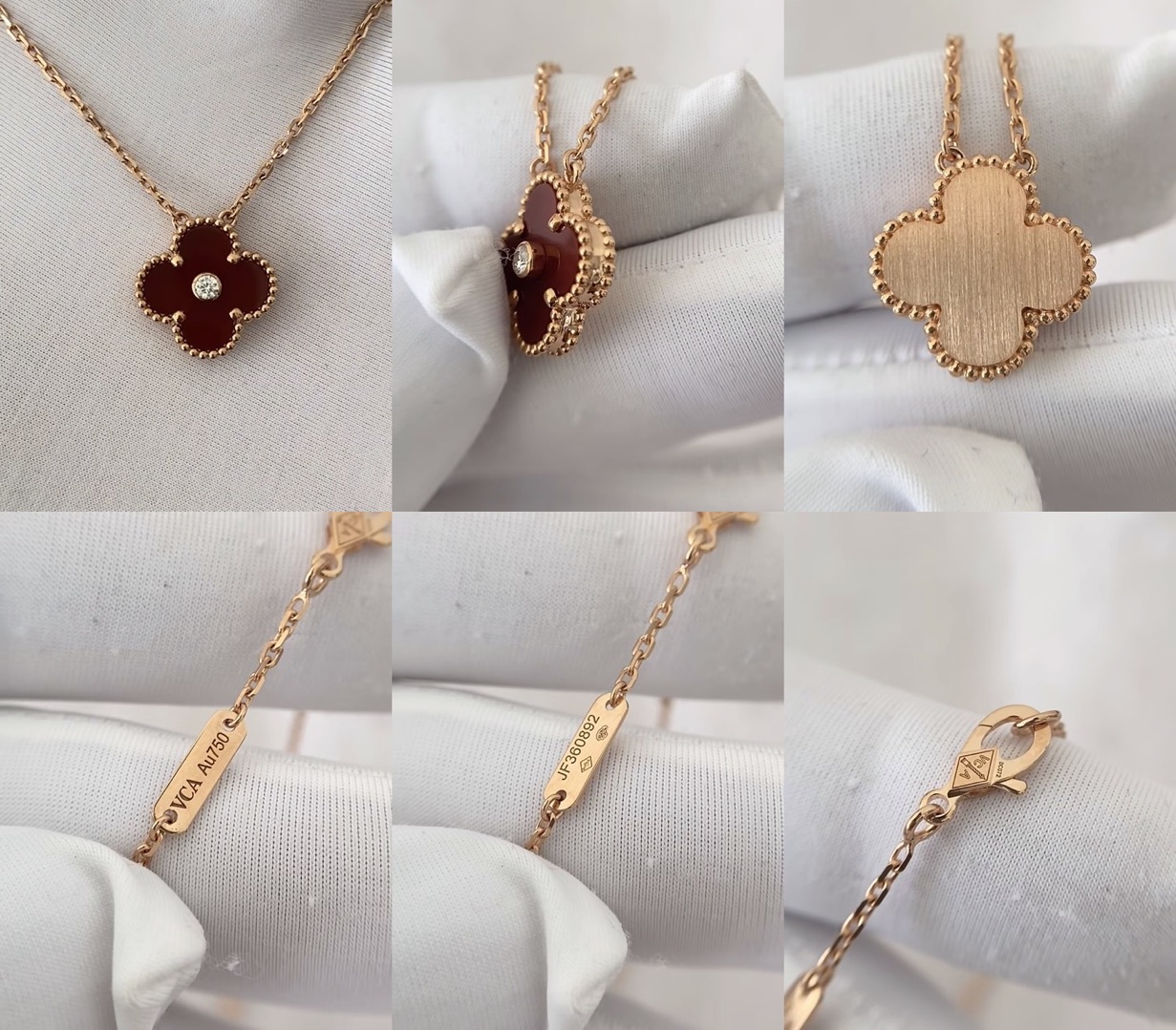 VCA Vintage Alhambra pendant- Red Carnelian - image 9