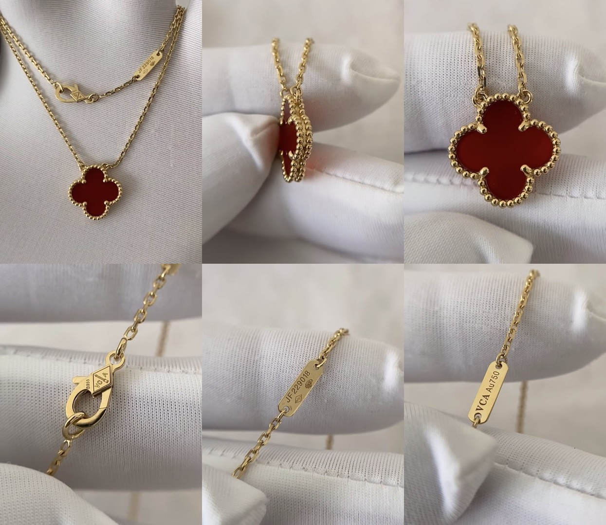 VCA Vintage Alhambra pendant- Red Carnelian - image 8
