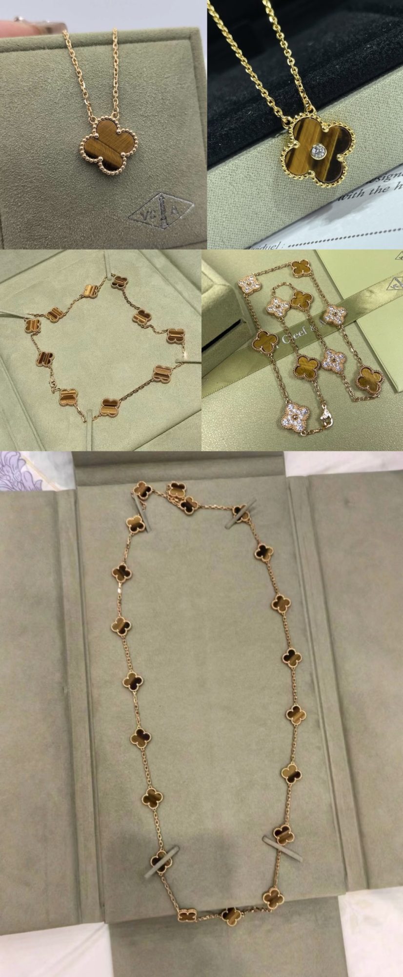 VCA Vintage Alhambra pendant- Tiger Eye - image 8